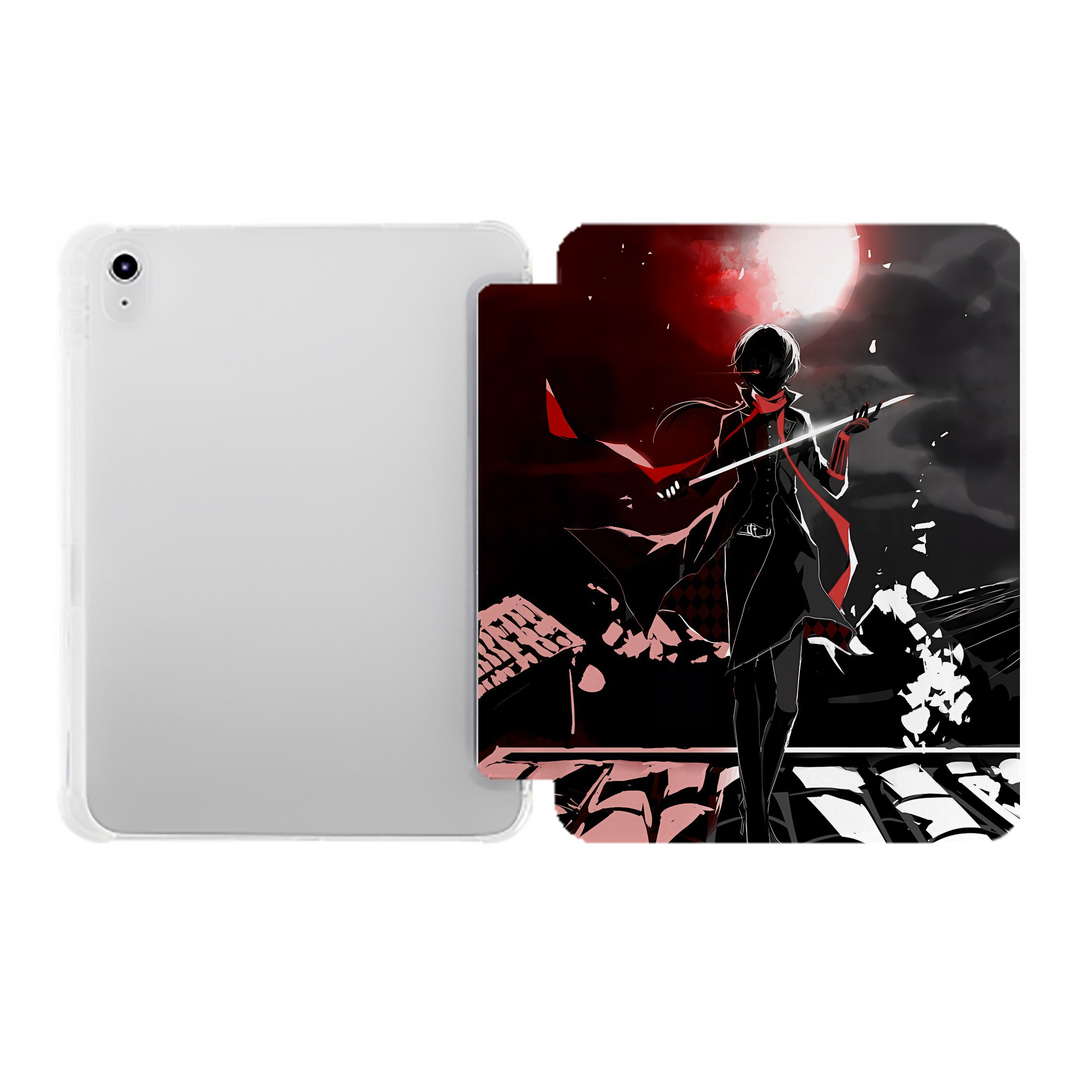 （画像用） 刀剣乱舞 Touken Ranbu IPad ケース ペン収納付き 三つ折りスタンド PUレザー×シリコン 対応機種9.5/10.5/10.9インチ